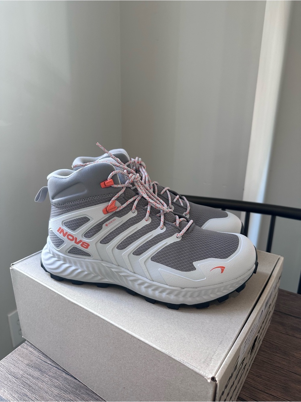 Inov-8 Men's Grey/Light Grey/Orange Trail Running Boots size 11